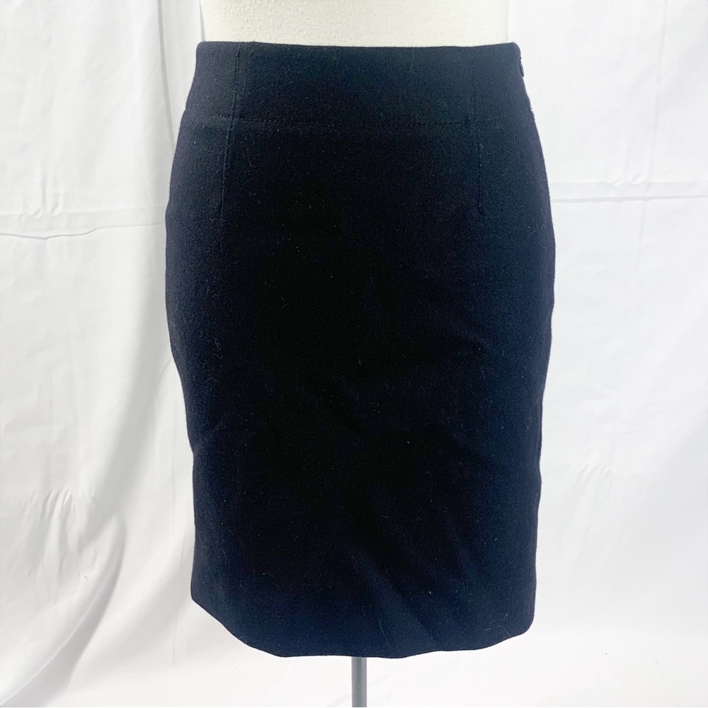 J.Crew Classic Black Wool Pencil Skirt – Size 4P